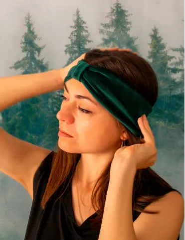 Velor headband Green