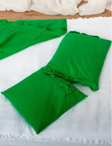 Handmade Buckwheat husk head pillow 40x40 cm / Organic pillow 100% cotton