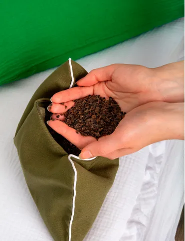 Handmade Buckwheat husk head pillow 40x40 cm / Organic pillow 100% cotton