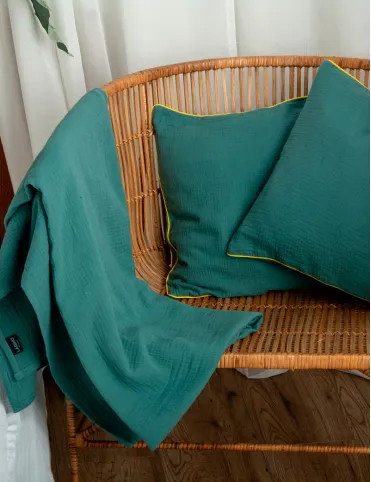 Decorative muslin pillowcase for a pillow