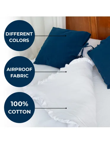 Cotton pillowcase tied with ties