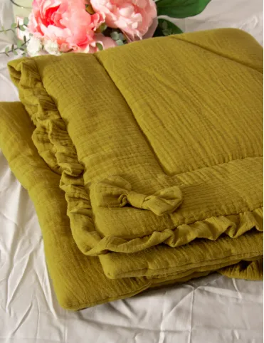 3 in 1 Muslin horn/ Baby envelope / mat / baby blanket 80x80 cm Mango Mojito