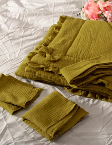 3 in 1 Muslin horn/ Baby envelope / mat / baby blanket 80x80 cm Mango Mojito