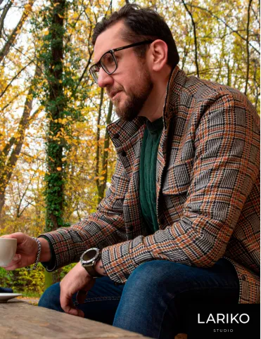 Men's sheep wool plaid jacket Robert