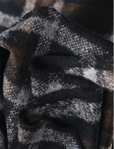 Warm men's black checked jacket with wool lining Jack