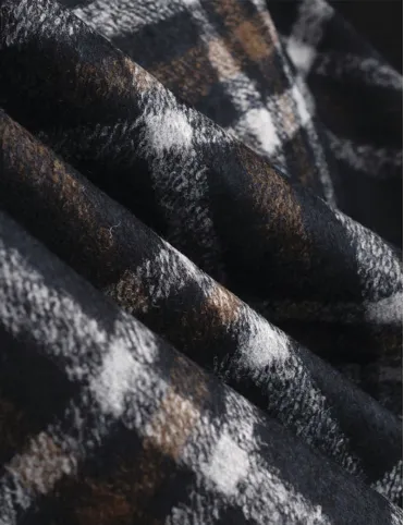 Warm men's black checked jacket with wool lining Jack