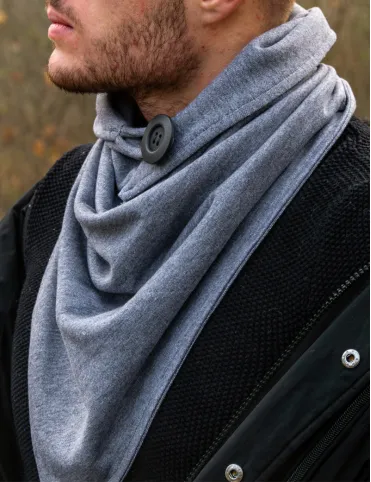 Men’s cotton triangle scarf with wooden button Ashton