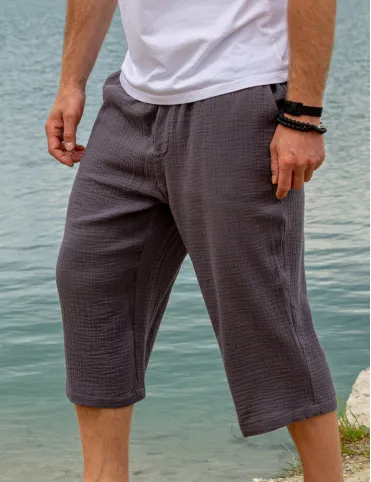 Men's long cotton shorts with excellent ventilation. A great gift for him.