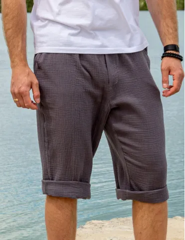 Men's long cotton shorts with excellent ventilation. A great gift for him.