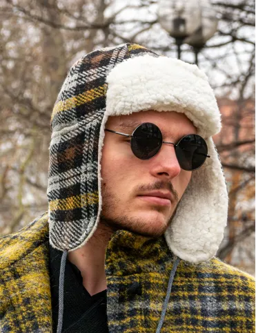 Warm woolen aviation-style earflap hat Ben