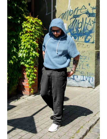 Black men's muslin pants