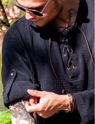 Men’s Summer Long Sleeve Shirt in Mid-Century Style, Model Harald