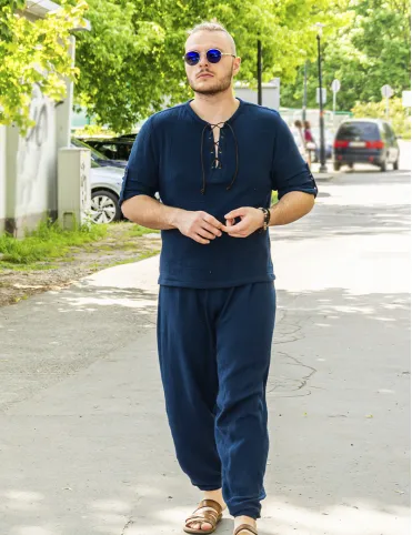 Men’s Ethno Shirt Viking / Medieval Style – Loose Fit, Natural Cotton