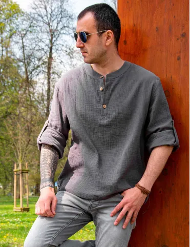 Gray Boho Style Shirt