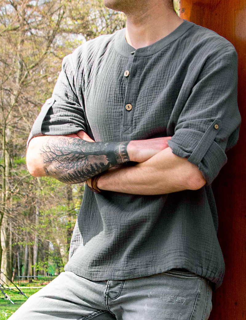 Gray Boho Style Shirt