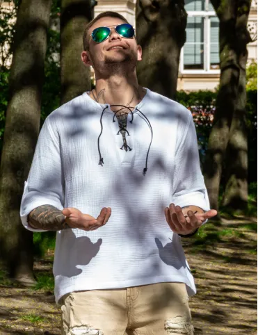 Men’s Summer Long Sleeve Shirt in Mid-Century Style, Model Harald