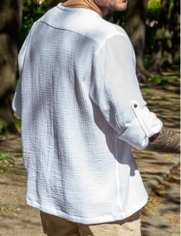 Men’s Summer Long Sleeve Shirt in Mid-Century Style, Model Harald