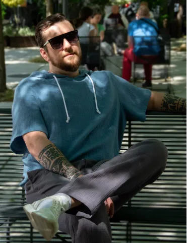 Hooded sweatshirt for men muslin