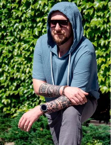 Hooded sweatshirt for men muslin