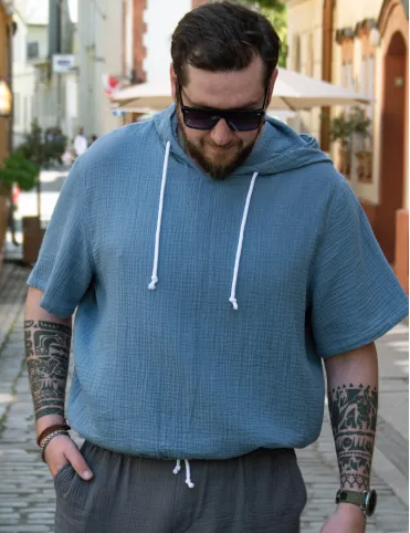 Hooded sweatshirt for men muslin