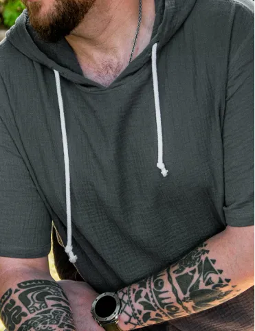 Hooded sweatshirt for men muslin