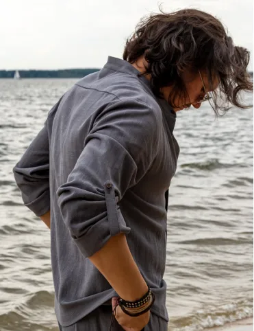 Herren Leinen-Viskose Hemd „Wasserstrom”