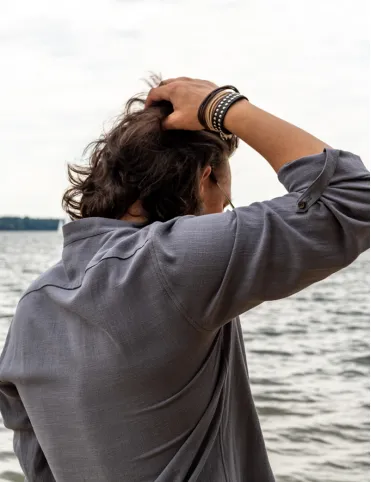 Herren Leinen-Viskose Hemd „Wasserstrom”