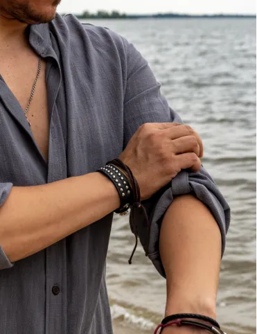 Herren Leinen-Viskose Hemd „Wasserstrom”