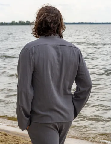 Herren Leinen-Viskose Hemd „Wasserstrom”