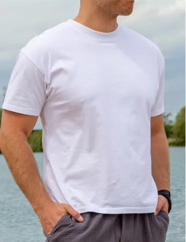 White cotton classic men's t-shirt Milan