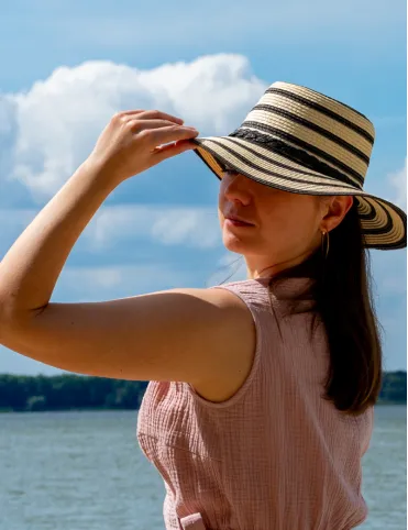 Women's Pink Boho Muslin Dress with belt and wrap neckline Mindy