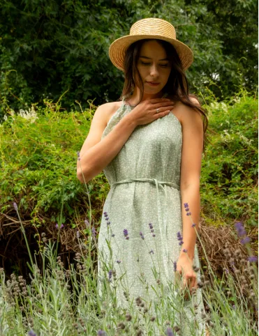 Green Boho Muslin Dress with Adjustable Straps dress Emili