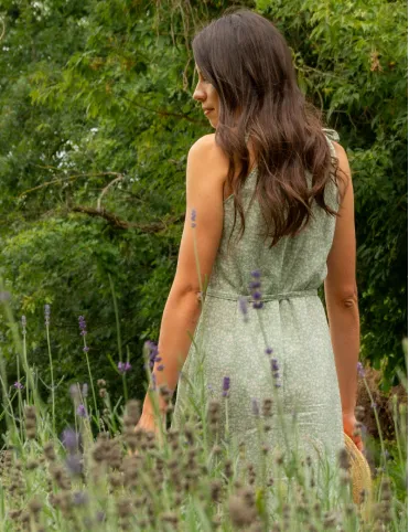 Green Boho Muslin Dress with Adjustable Straps dress Emili