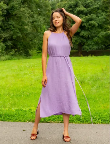 Lavender muslin women's rustic dress Emili