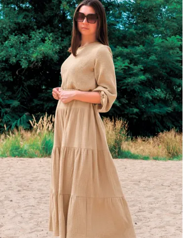 Long Dress Muslin with Elasticated Waist Sandra