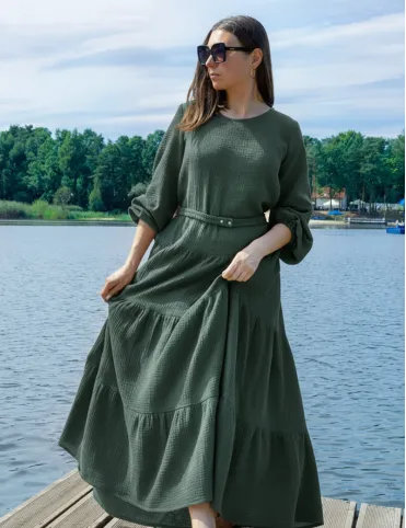 Long Dress Muslin with Elasticated Waist Sandra