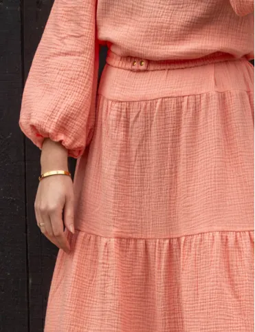 Women's cotton muslin maxi dress for summer Sandra