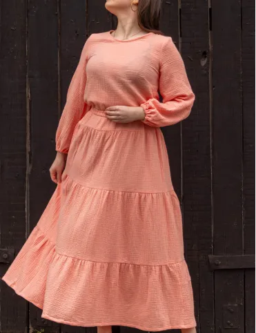 Women's cotton muslin maxi dress for summer Sandra