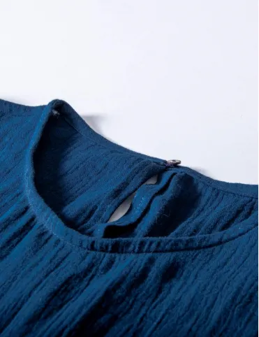 Dark blue muslin maxi dress Sandra