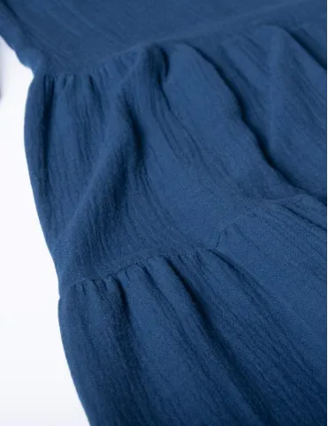 Dark blue muslin maxi dress Sandra