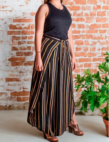 Women's wrap pants, size S-L, 100% viscose, Palazzo pants