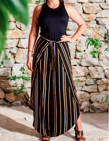 Women's wrap pants, size S-L, 100% viscose, Palazzo pants