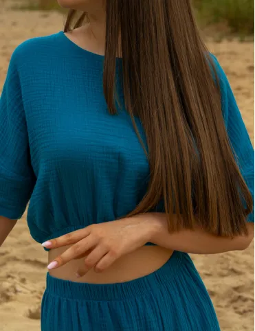 Women's comfortable summer top with elbow sleeve Eva