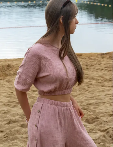 Women's comfortable summer top with elbow sleeve Lora